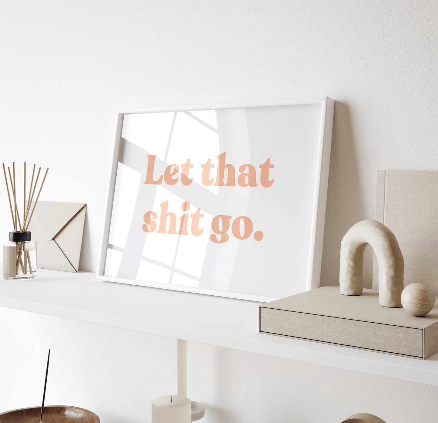 Let that shit go - White on Blue - Wall art