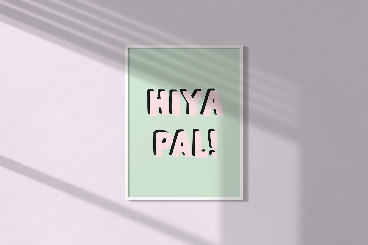 Hiya pal - Coral on White - Wall art