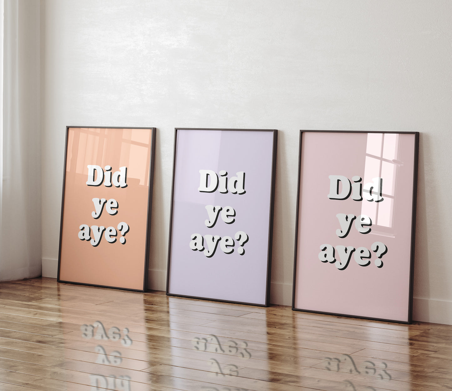 Did ye aye? - Pink on White - Wall art